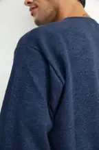 Ver foto 1: Buzo de frisa cuello redondo azul, detalle de la tela