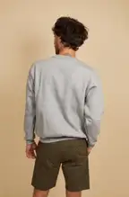 Ver foto 1: Buzo de frisa cuello redondo gris, de espalda